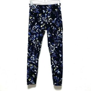 Sweaty Betty Power Full Length High Waist Navy Blue Floral Leggings size Small